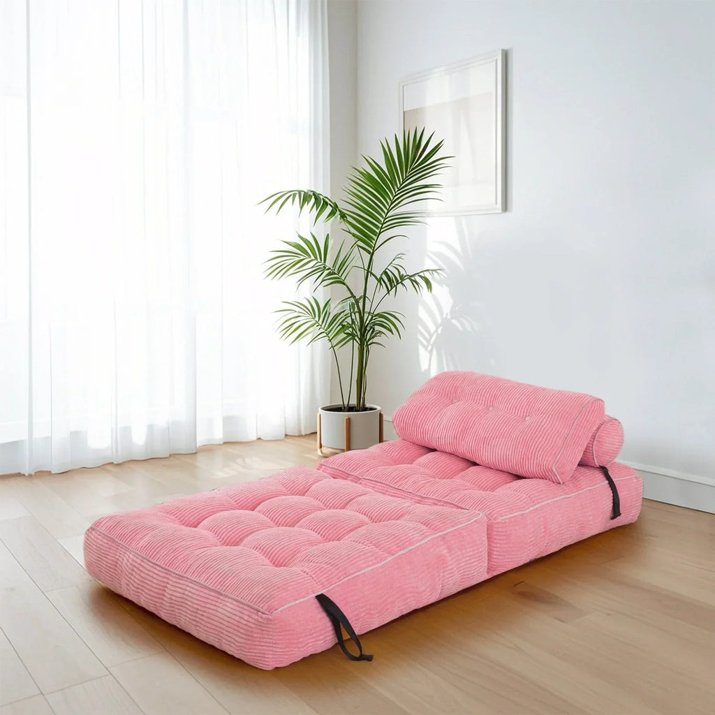 Sofá-cama dobrável de bombazina de 8 lugares, individual