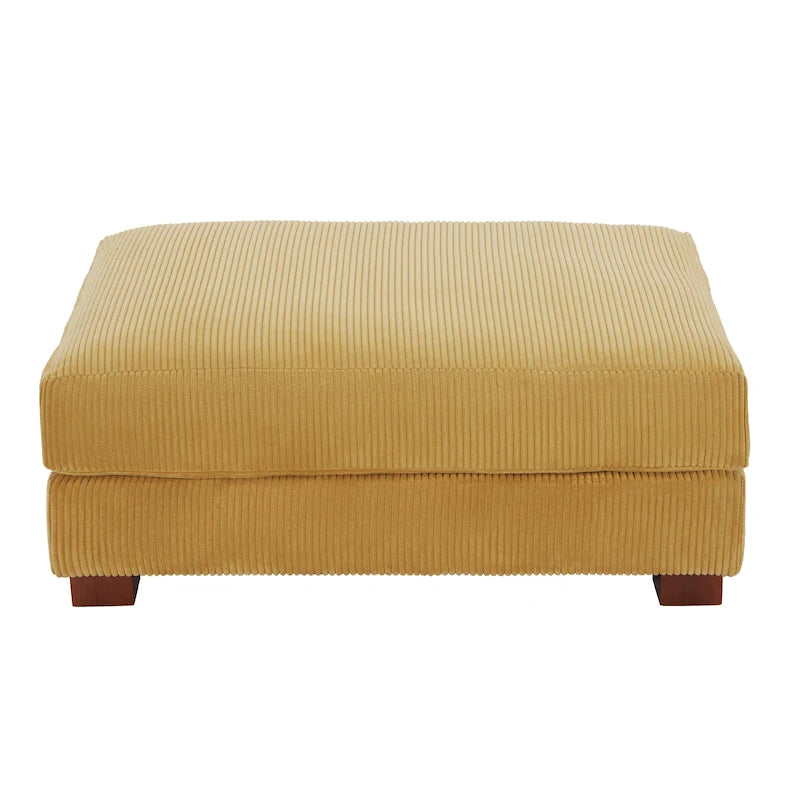 Grand pouf décoratif moderne en velours côtelé