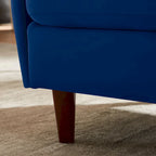Set van 2 accentfauteuils van 28.34W, fluwelen kuipstoel met poten van massief hout