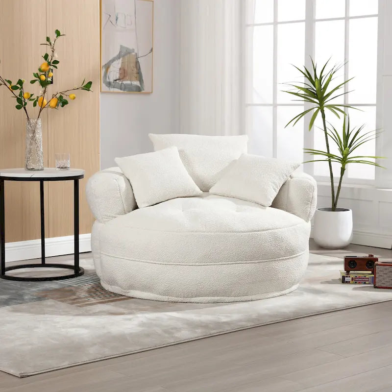 Fauteuil rond de relaxation ?C blanc/bleu/gris/jaune/orange/rouge rosé/bleu marine/vert, 1 ou 2 places