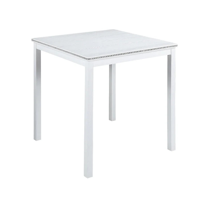 Moderne 5-delige eetset met vierkante tafel op aanrechthoogte en 4 gestoffeerde stoelen