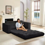 Rozkładana sofa-futon Mjkone 2 w 1 o szerokości 71', tapicerowana tkaniną sztruksową, z pikowanymi guzikami, dwuosobowa sofa z funkcją spania, oszczędzająca miejsce