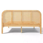Christopher Knight Home Callahan Modern Boho Wood Platform Bed Frame with Rattan Headboard