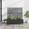 Fioriera MAYEERTY con griglia a traliccio in ferro nero, stile 01, 72x47x16in, set da 3 pezzi