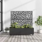 Fioriera MAYEERTY con griglia a traliccio in ferro nero, stile 01, 72x47x16in, set da 3 pezzi