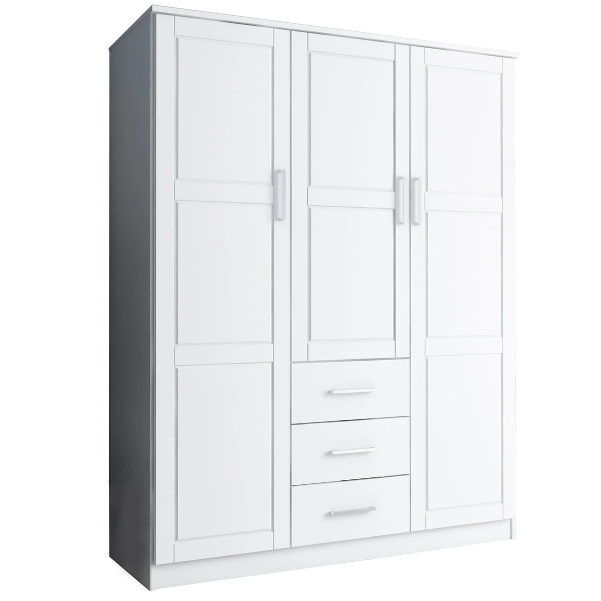 Palace Imports Cosmo Kleiderschrank mit 3 Türen aus 100 % Massivholz und Türen aus Massivholz oder mit Spiegel