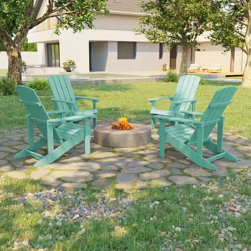 Bonosuki wetterfeste Adirondack-Gartenstühle aus Holz - Set aus 4