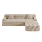 Modułowa sofa narożna Cloud, nowoczesna tapicerowana kanapa z 2 poduszkami dekoracyjnymi, dowolnie konfigurowana, w kształcie litery L