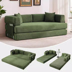 5-in-1-Schlafsofa, 78.8 modulares Cordsofa mit stabilem Gestell, multifunktionales Futon für kleine Räume, Wohnzimmer und Gästezimmer