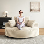 Draaifauteuil voor één persoon van corduroy, chenille en schuim