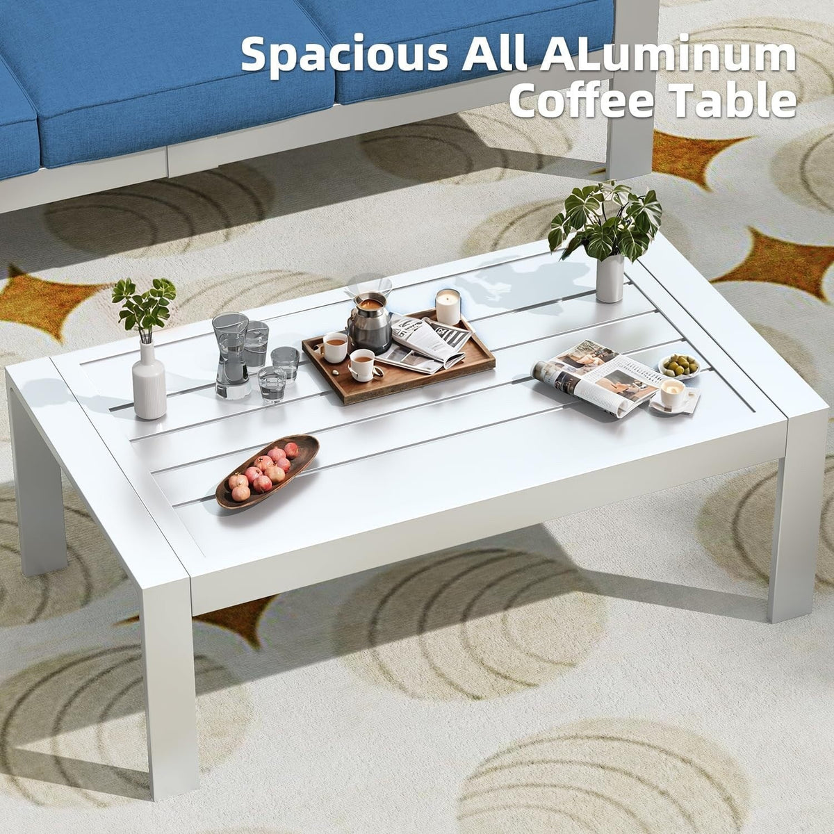AECOJOY 7-teiliges Gartenmöbelset aus Aluminium für draußen