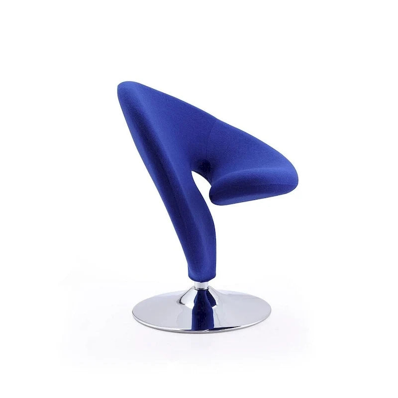 Manhattan Comfort Curl Akzent-Drehsessel aus Wollmischgewebe mit Chromgestell (2er-Set)