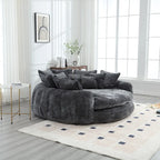 Comfortabele tweezits slaapbank met afgeronde rugleuning, extra grote slaapbank met armleuningen