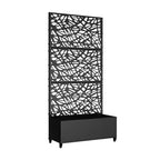 Fioriera MAYEERTY con griglia a traliccio in ferro nero, stile 01, 72x47x16in, set da 3 pezzi