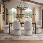 Set di 6 sedie da pranzo moderne girevoli a 360 e senza braccioli, con base a piedistallo, eleganti sedie d'accento per cucina, sala da pranzo o ufficio-Panipeachy