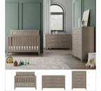 Child Craft Kieran kinderkamerset, 3-delig, met ledikant, dubbele ladekast en commode; inclusief 4-in-1 omvormbaar ledikant