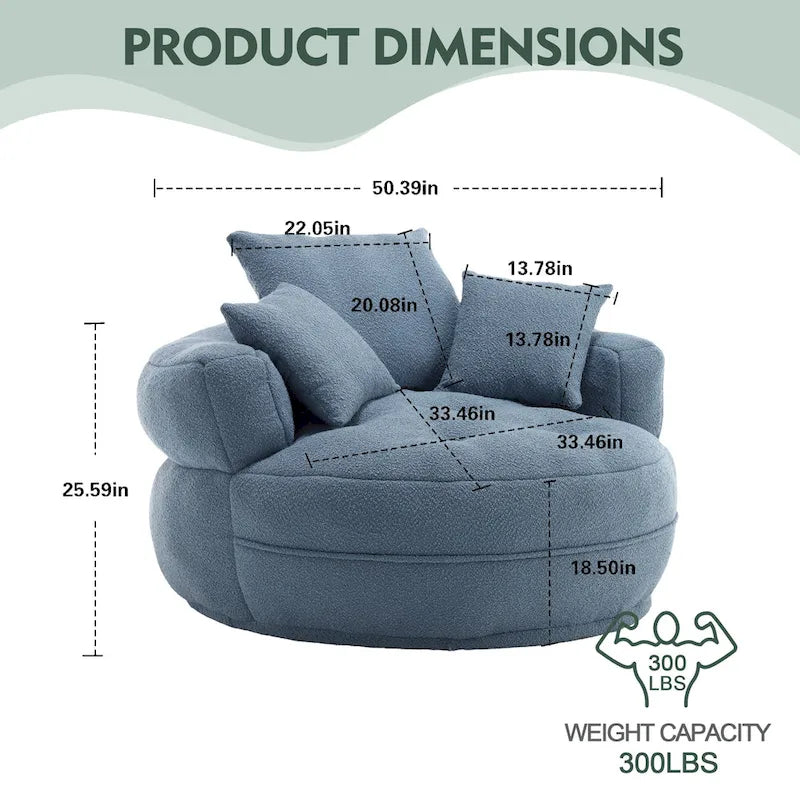 Fauteuil rond de relaxation ?C blanc/bleu/gris/jaune/orange/rouge rosé/bleu marine/vert, 1 ou 2 places