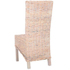 Set van 2 eetkamerstoelen van naturel rotan, 19W x 22D x 41H, boho-kuststijl