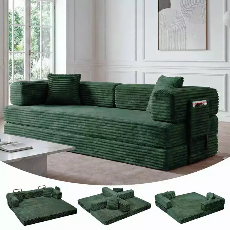 80.7 5-in-1-Schlafsofa mit Cordbezug, 1200 lbs, keine Montage erforderlich