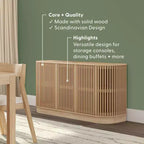 Buffet Contour Plank+Beam en bois massif avec 3 portes, meuble TV de 59 pour le salon