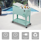 80QT koelbox van ijzer met spuitafwerking en plank