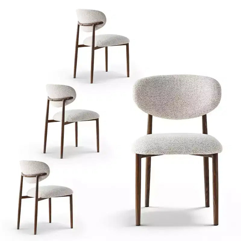 Set aus 4 modernen gepolsterten Esszimmerstühlen mit geschwungener Rückenlehne, armlose Seitenstühle mit Eisenrahmen für Esszimmer und Küche - Panipeachy