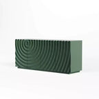 59 moderner Spiralen-Sideboardschrank, flacher kunstvoller Aufbewahrungsschrank für den Eingangsbereich mit Türen in 3D-Wellenoptik