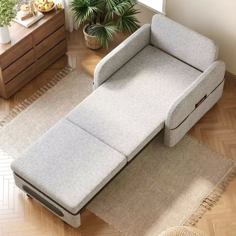 Fauteuil convertible 3-en-1 Gaoyangjiaju avec tiroir de rangement - Canapé-lit gigogne avec poche latérale et coussin - Gris