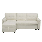 Convertible Reversible Sectional Sofa with Pull-Out Sleeper Bed, Hidden Storage Chaise, and Durable Legs