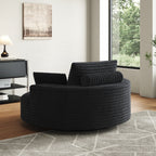 Draaifauteuil voor één persoon van corduroy, chenille en schuim