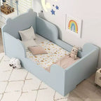 Okak-Bärenbett für Kinder von 3-6 Jahren, Kinderbettgestell mit Sicherheitsgitter, niedliches Kinderbett in Tierform