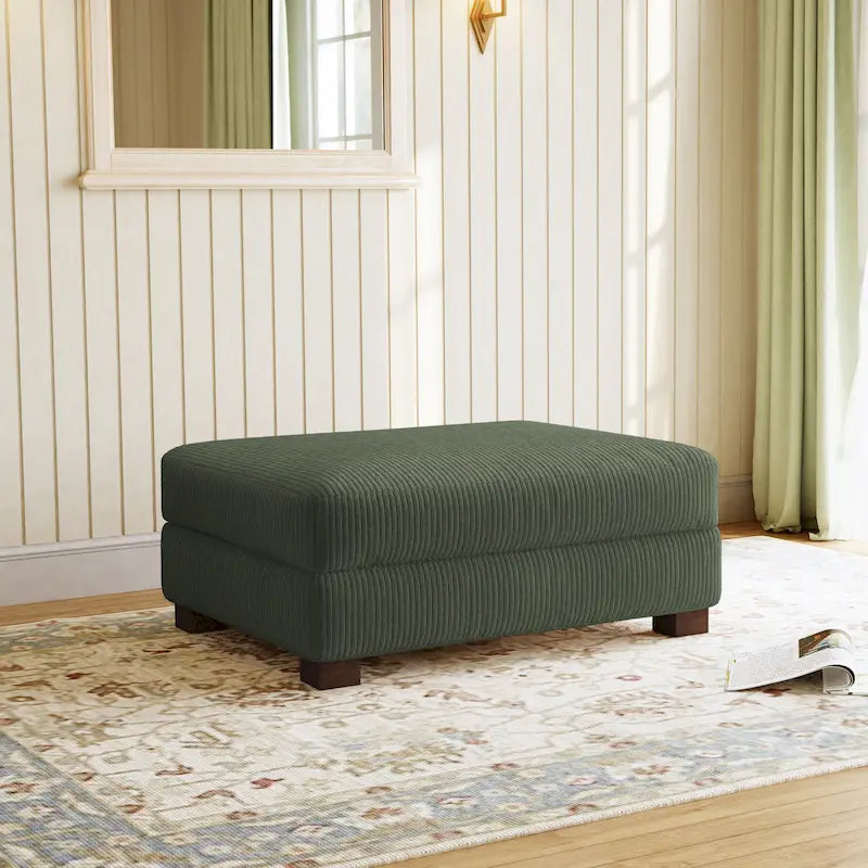 Grand pouf décoratif moderne en velours côtelé