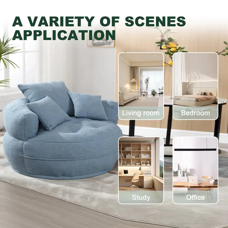 Fauteuil rond de relaxation ?C blanc/bleu/gris/jaune/orange/rouge rosé/bleu marine/vert, 1 ou 2 places