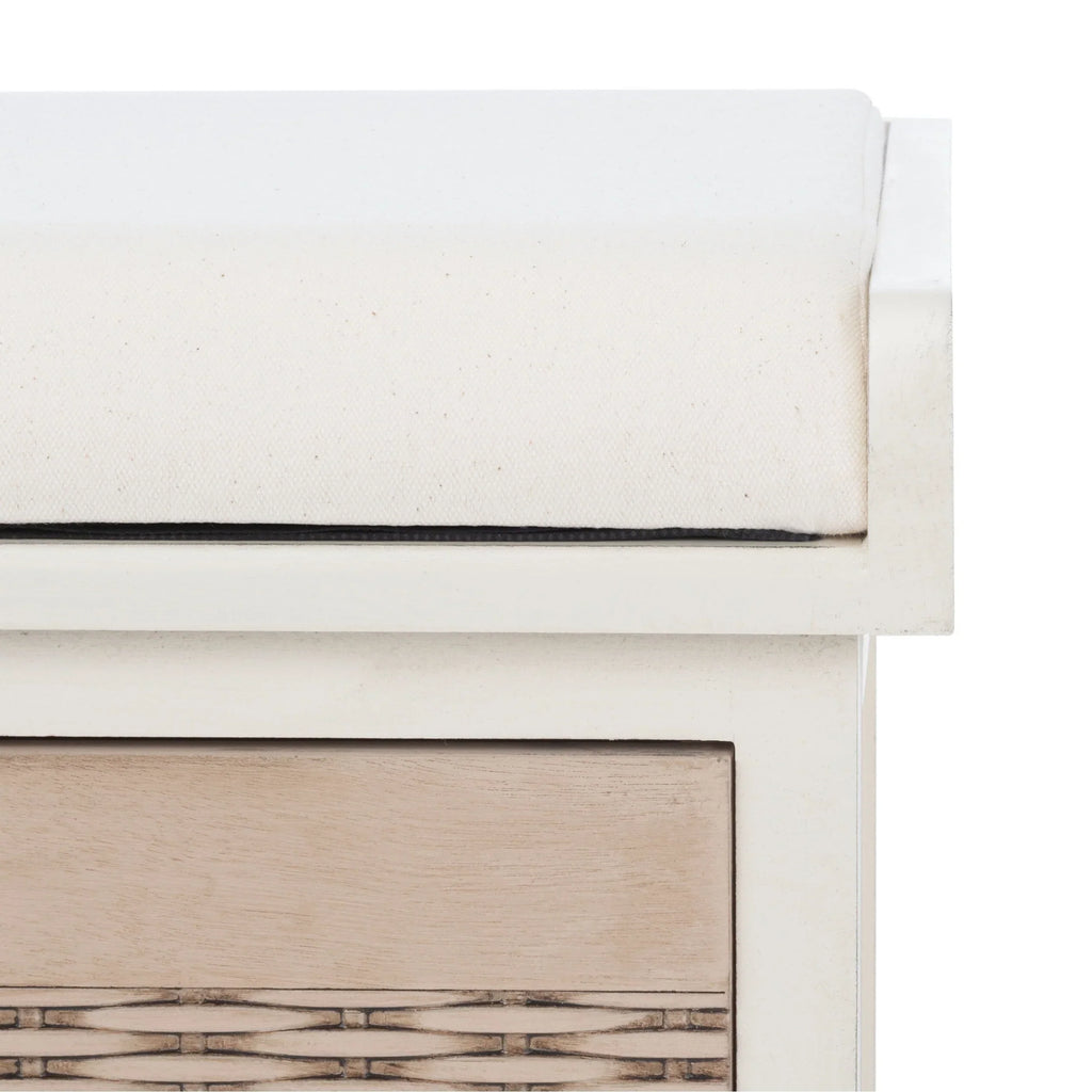 Panca contenitore SAFAVIEH Fiorello a 3 cassetti con cuscino - 47.3 W x 15 L x 19 H - 47Wx15Dx19H