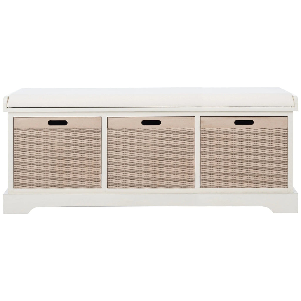 Panca contenitore SAFAVIEH Fiorello a 3 cassetti con cuscino - 47.3 W x 15 L x 19 H - 47Wx15Dx19H