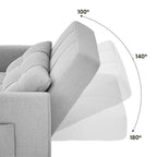 Sofá-cama ajustável 3 em 1, sofá-cadeirão extensível, cama dobrável convertível para sala de estar