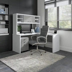Echo L Shaped Desk with Hutch and Drawers