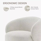 Spruce&Spring Upholstered Swivel Accent Barrel Chair with Wood Base