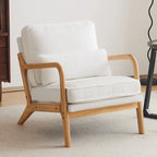 Gestoffeerde accentstoel in midcenturymoderne stijl