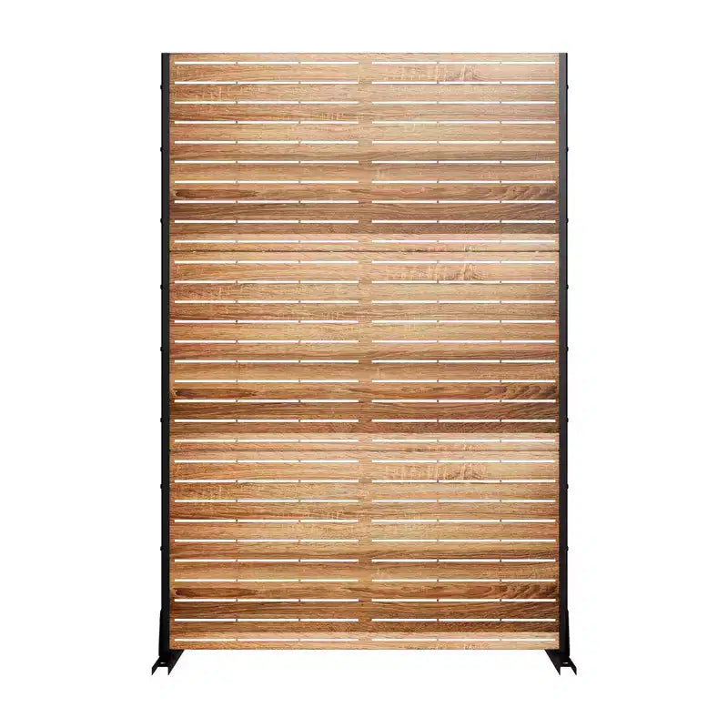 MAYEERTY 72 Zoll Raumteiler mit verzinktem Rahmen, Sichtschutz aus Holz, Gartenzaun, Terrasse, Beige