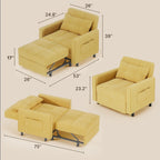 Sofá-cama ajustável 3 em 1, sofá-cadeirão extensível, cama dobrável convertível para sala de estar