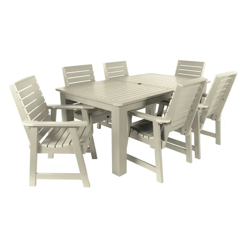 Conjunto de refeição para exterior HIGHWOOD PROFESSIONAL de 7 peças, 42x72