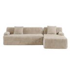 Modułowa sofa narożna Cloud, nowoczesna tapicerowana kanapa z 2 poduszkami dekoracyjnymi, dowolnie konfigurowana, w kształcie litery L