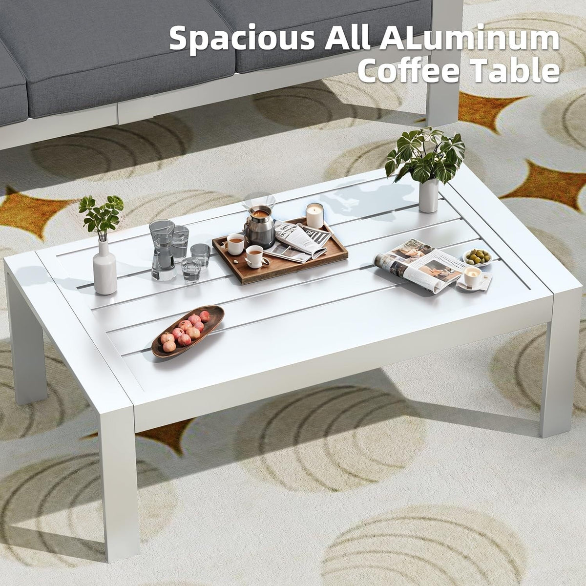 AECOJOY 7-teiliges Gartenmöbelset aus Aluminium für draußen