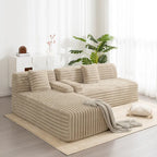 Modułowa sofa narożna Cloud, nowoczesna tapicerowana kanapa z 2 poduszkami dekoracyjnymi, dowolnie konfigurowana, w kształcie litery L