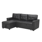 Convertible Reversible Sectional Sofa with Pull-Out Sleeper Bed, Hidden Storage Chaise, and Durable Legs