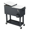 80QT koelbox van ijzer met spuitafwerking en plank