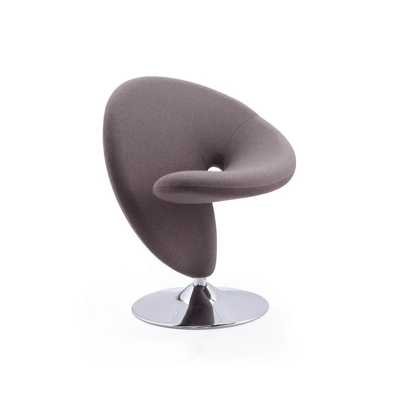 Manhattan Comfort Curl Akzent-Drehsessel aus Wollmischgewebe mit Chromgestell (2er-Set)
