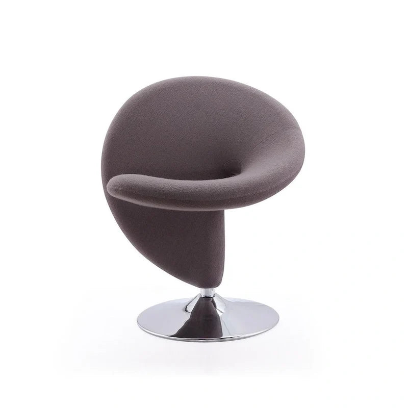 Manhattan Comfort Curl Akzent-Drehsessel aus Wollmischgewebe mit Chromgestell (2er-Set)