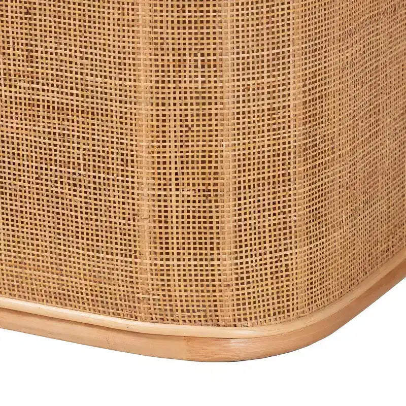 bali & pari Banc de rangement en rotin naturel Ishana Naturel/Blanc : polyester rembourré, cadre en contreplaqué, aucun assemblage requis